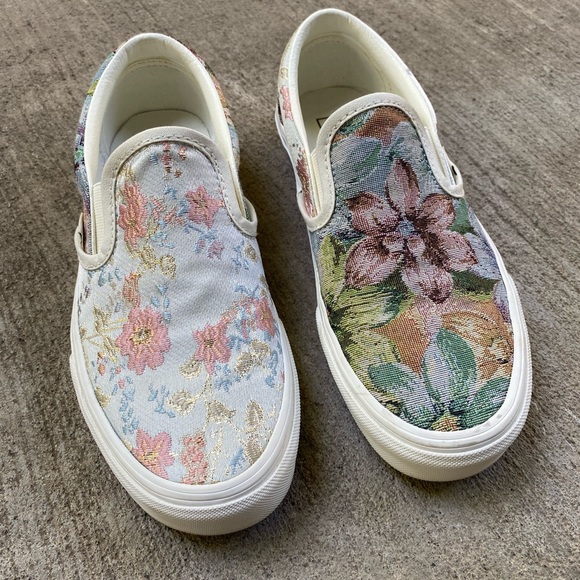 Vans Shoes - Vans Classic Slip-On (Tapestry Floral) Multi/Snow White Sneaker